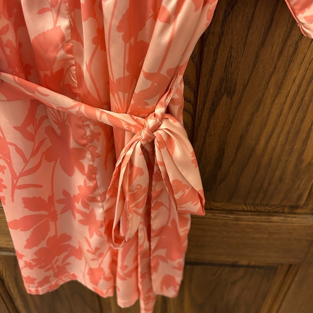 Pink Lily Coral Floral Tropical Romper Large - Picture 4 of 10
